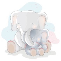 Vinilos para bebé elefantes amor de madre
